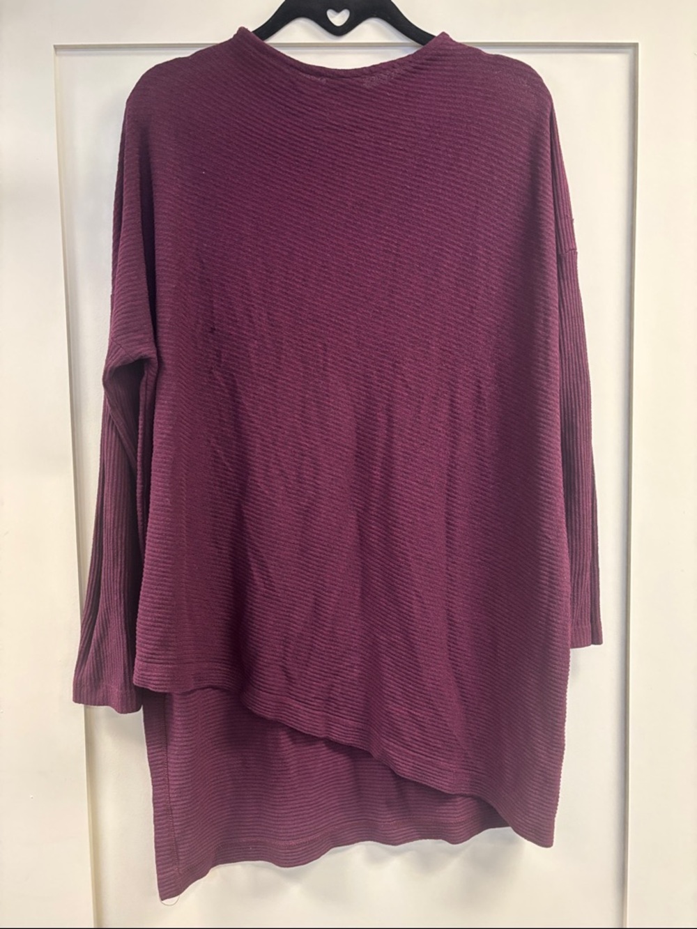 Freeloader Ribbed Long Sleeve Tunic Top - Plum